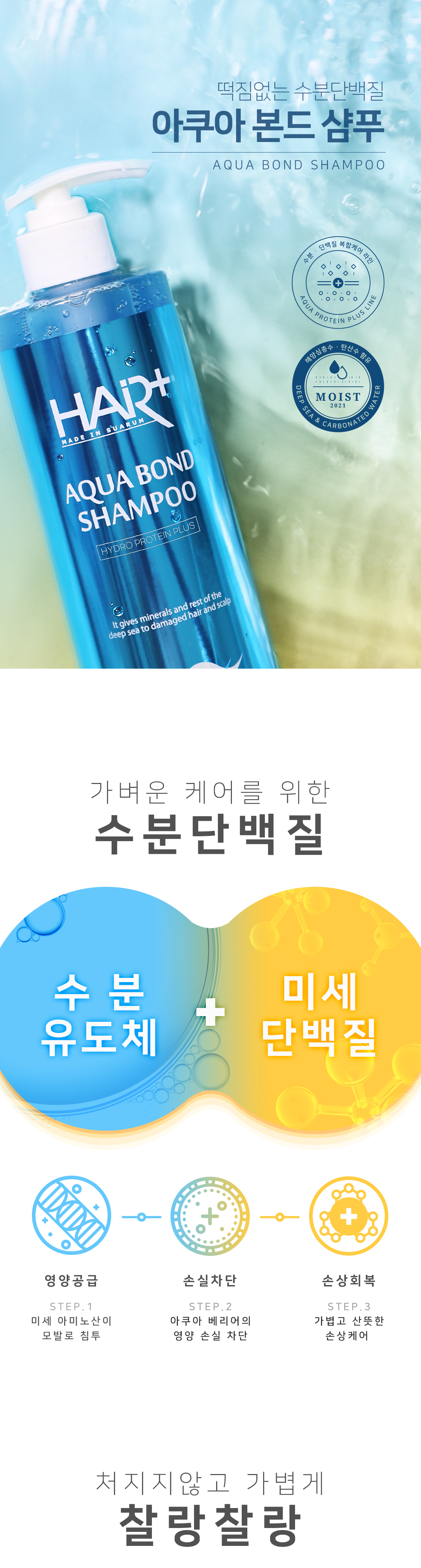 헤어플러스 아쿠아 본드 샴푸 500ml